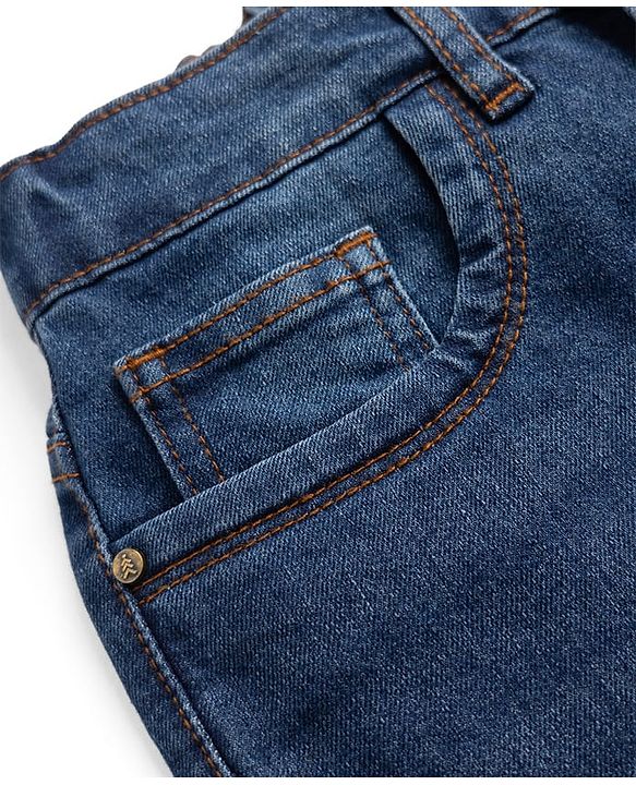Pine Kids Denim Woven Full Length Washed Jeans - Blue