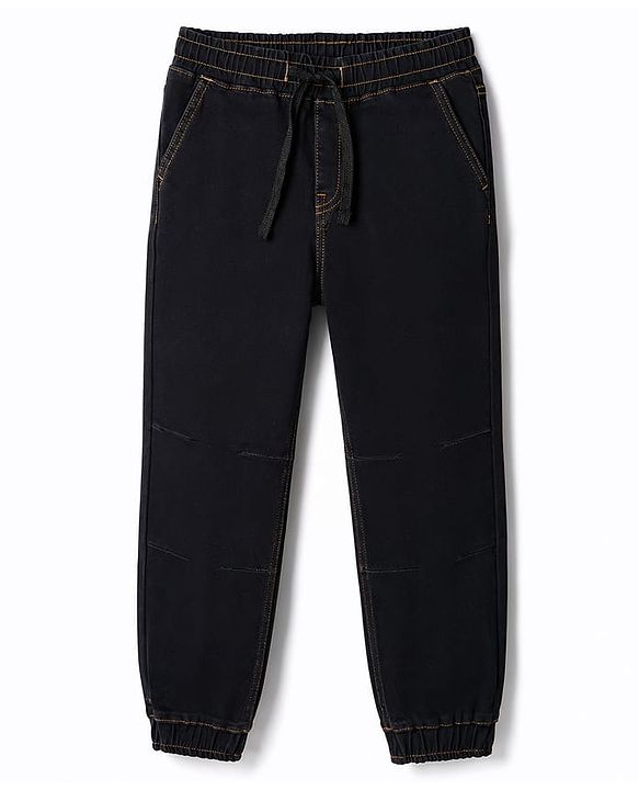 Pine Kids Denim Woven Full Length Washed Jeans - Black