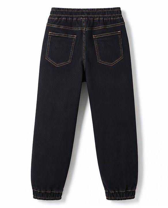 Pine Kids Denim Woven Full Length Washed Jeans - Black