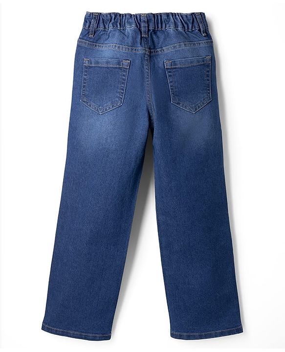 Pine Kids Denim Woven Full Length Washed Jeans - Blue