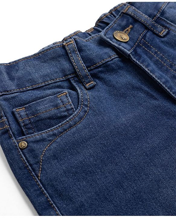 Pine Kids Denim Woven Full Length Washed Jeans - Blue
