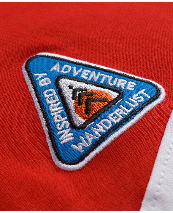 Pine Kids 100% Cotton Knit Full Sleeves Hooded Sweatjacket With   Text Embroidery - Red