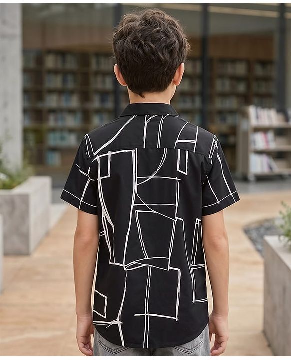 Pine Kids Cotton Woven Printed Shirts Half Sleeves Collar Multi Color 4-5 Years