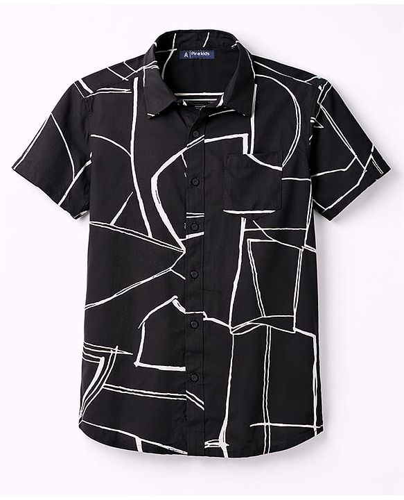 Pine Kids Cotton Woven Printed Shirts Half Sleeves Collar Multi Color 4-5 Years