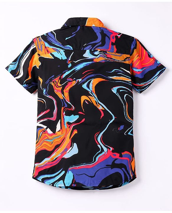 Pine Kids Cotton Woven Printed Half Sleeves Collar Shirt Multi Color 4-5 Years