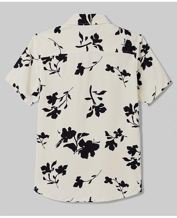 Pine Kids Cotton Woven Printed Shirts Half Sleeves - Off White
