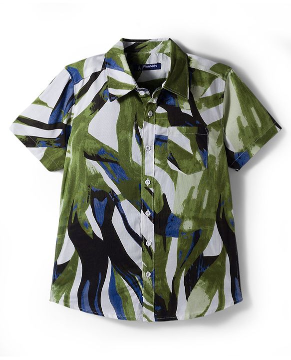 Pine Kids Cotton Woven Half Sleeves Printed Shirt & T-Shirt Multi Color 4-5 Years