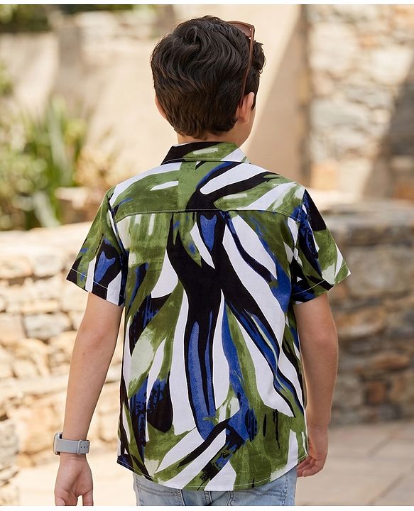 Pine Kids Cotton Woven Half Sleeves Printed Shirt & T-Shirt Multi Color 4-5 Years