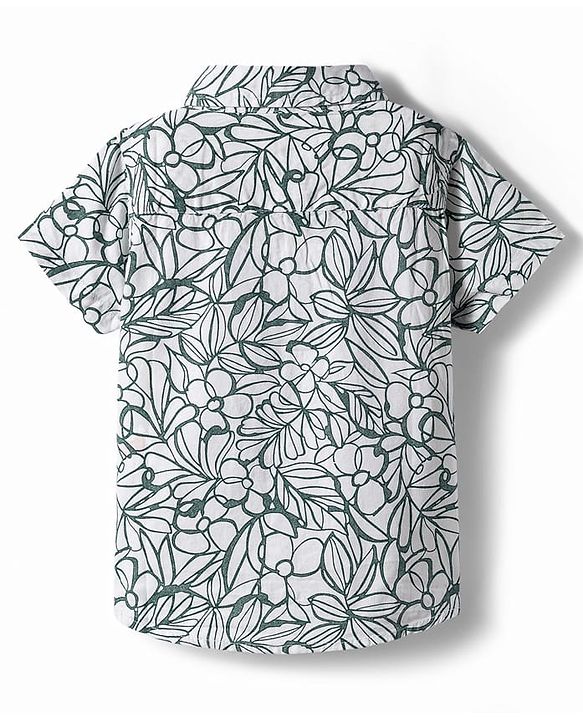 Babyhug Cotton Woven Half Sleeves Shirt & Shorts Set With Floral Print - Multicolor