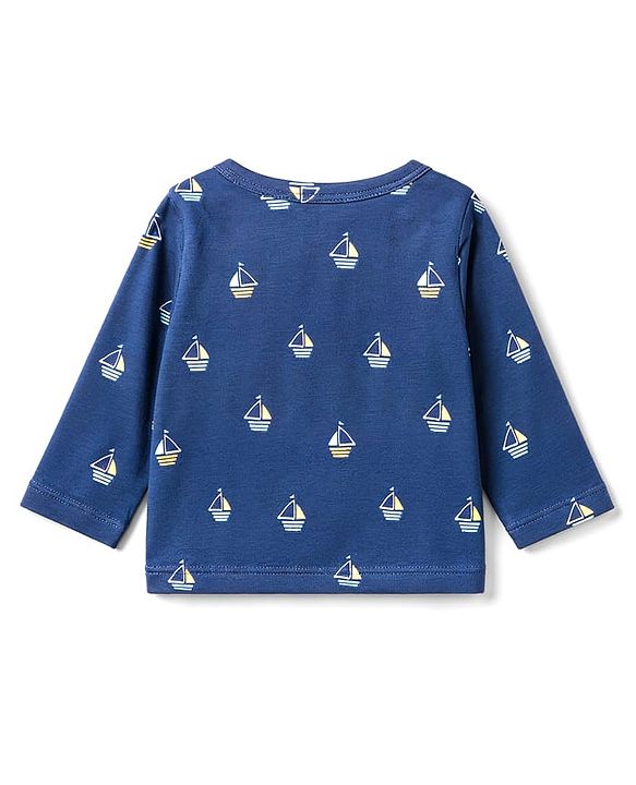 Babyhug 100% Cotton Interlock Knit Full Sleeves Nautical Them Printed Jhablas Pack Of 3 - Multicolour