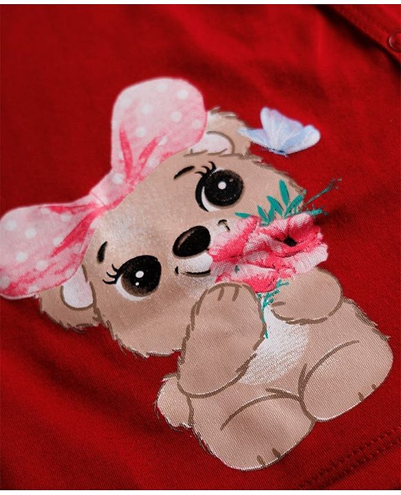 Babyhug 100% Cotton Knit Full Sleeves Bear & Floral Printed Jhablas Pack Of 3 - Multicolor