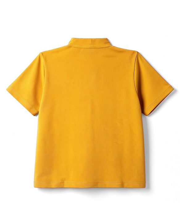 Pine Kids Cotton Knit Half Sleeves T-Shirt & Shorts Set - Golden & Grey