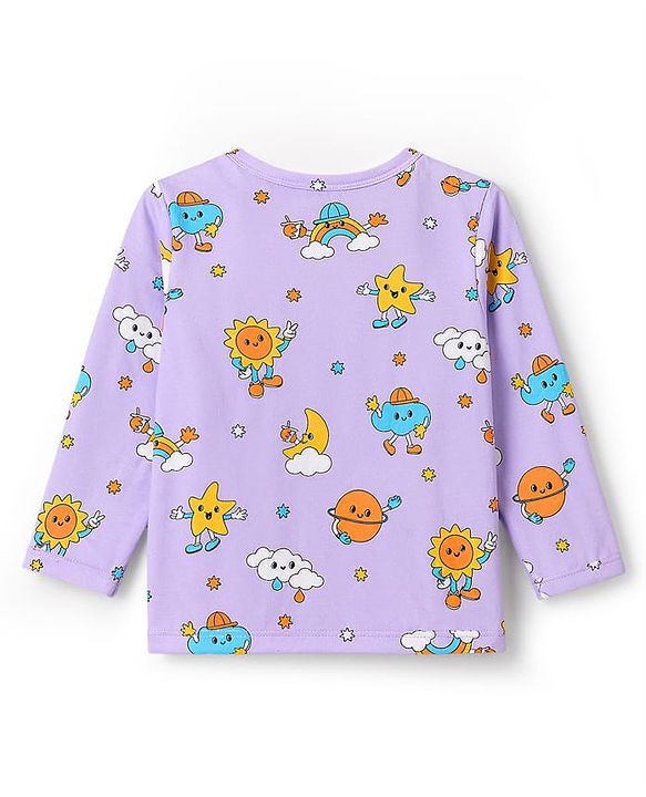 Babyhug 100% Cotton Knit Full Sleeves Jhablas with Sky Print Pack of 3 - Multicolor