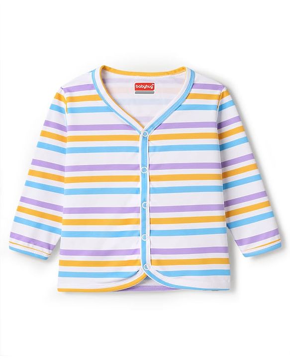 Babyhug 100% Cotton Knit Full Sleeves Jhablas with Sky Print Pack of 3 - Multicolor