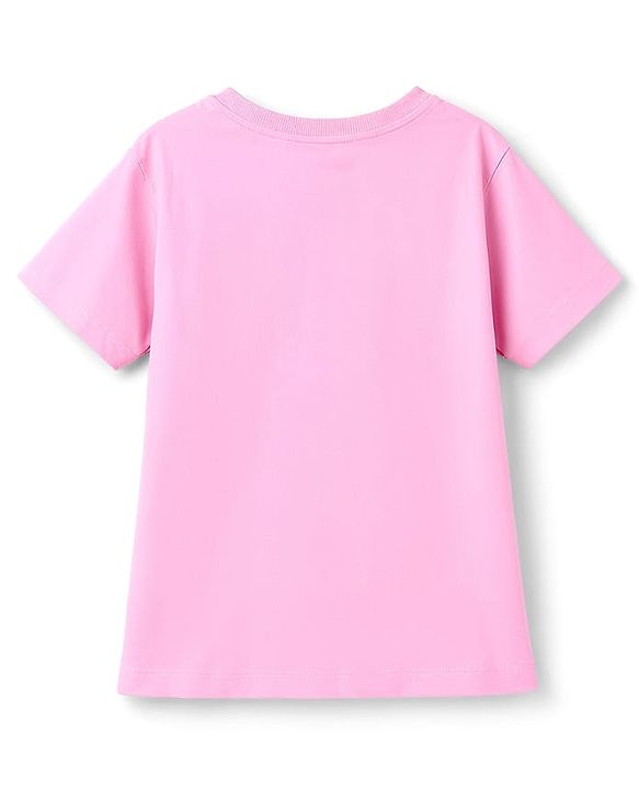 Pine Kids Cotton Knit Half Sleeves Top & Shorts Set with Miami Print - Pink