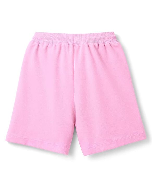 Pine Kids Cotton Knit Half Sleeves Top & Shorts Set with Miami Print - Pink