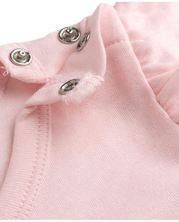 Babyhug Disney Interlock Knit Full Sleeves Romper With Marie Graphics - Pink