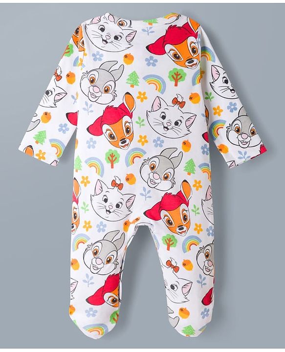 Babyhug Disney 100% Cotton Knit Full Sleeves Sleepsuits With Disney Marie Graphic Pack Of 2 - Multicolor