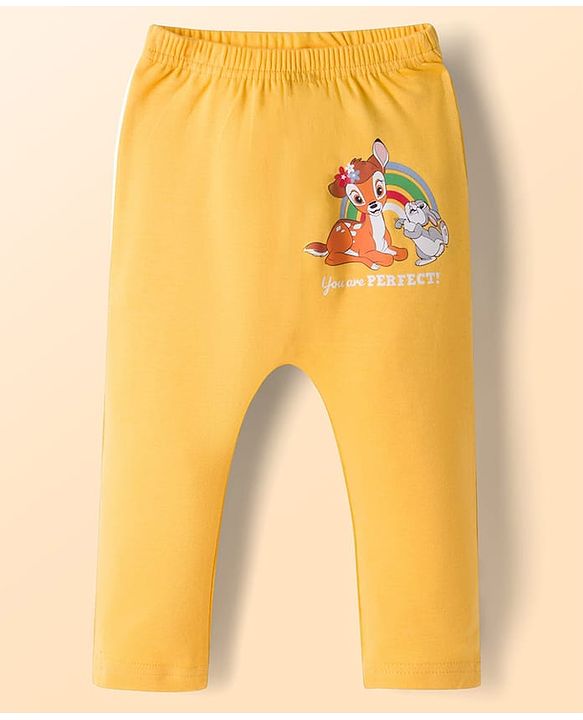 Babyhug Disney Interlock Knit Full Length Diaper Leggings with Marie Graphics Pack of 3 - Red Yellow & White