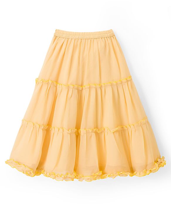 Babyhug Woven Sleeveless Embroidered Choli Lahenga Set With Dupatta - Yellow