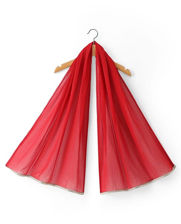 Babyhug 100% Cotton Cambric Woven Sleeveless Floral Printed Choli & Lehenga Set With Dupatta - Red