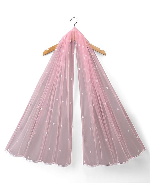 Babyhug Net Woven Sleeveless Choli Lehenga Set with Sequin Detailing & Dupatta - Pink
