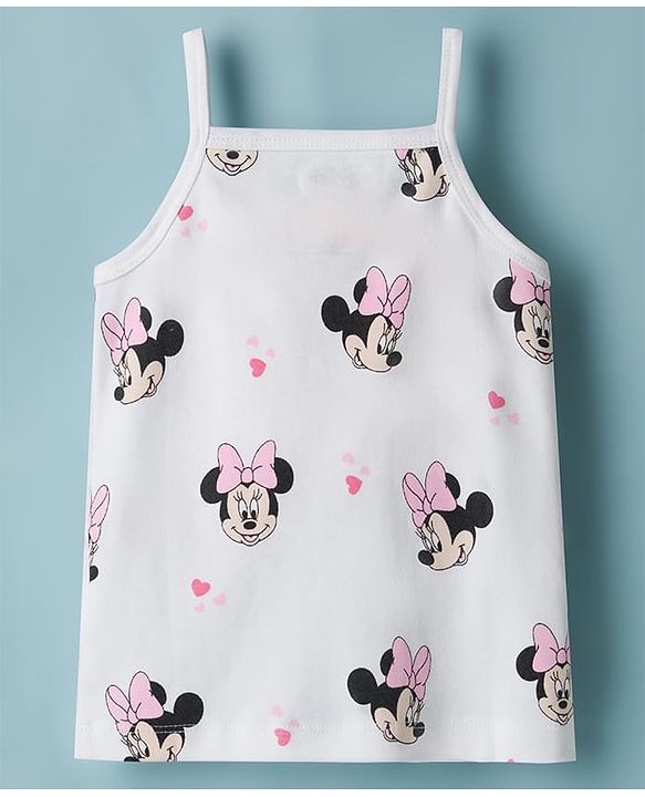 Babyhug Disney 100% Cotton Knit Sleeveless Slip With Disney Character Graphic Pack Of 2 - White