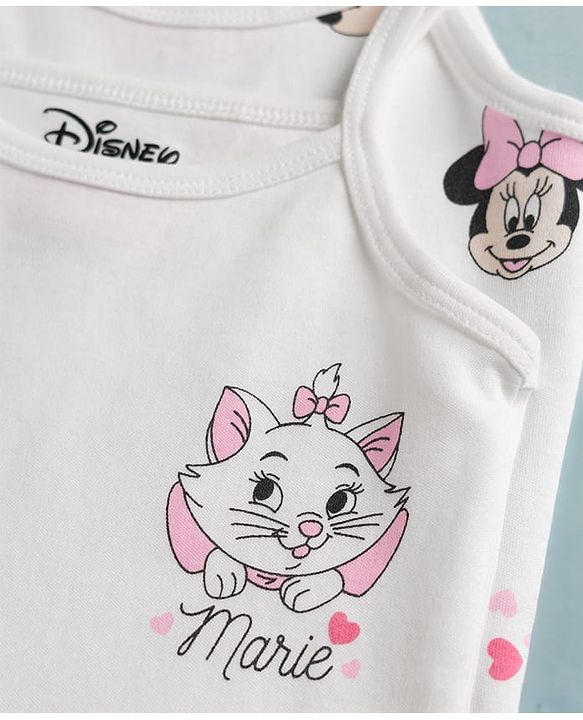 Babyhug Disney 100% Cotton Knit Sleeveless Slip With Disney Character Graphic Pack Of 2 - White