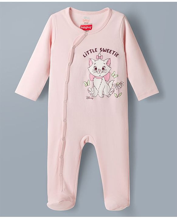 Babyhug Disney Interlock Knit Full Sleeves Footed Sleepsuit with Disney Character Print Pack of 2 - Multicolour