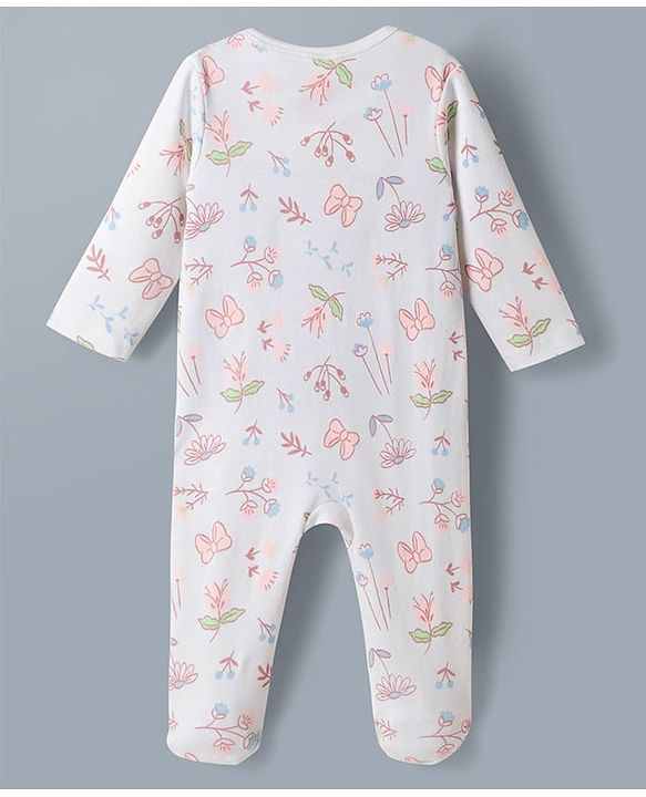 Babyhug Disney Interlock Knit Full Sleeves Footed Sleepsuit with Disney Character Print Pack of 2 - Multicolour