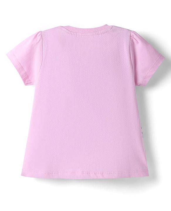 Babyhug Disney Single Jersey Knit Half Sleeves Minnie Mouse Printed T-Shirt & Capri Night Suit - Light Pink