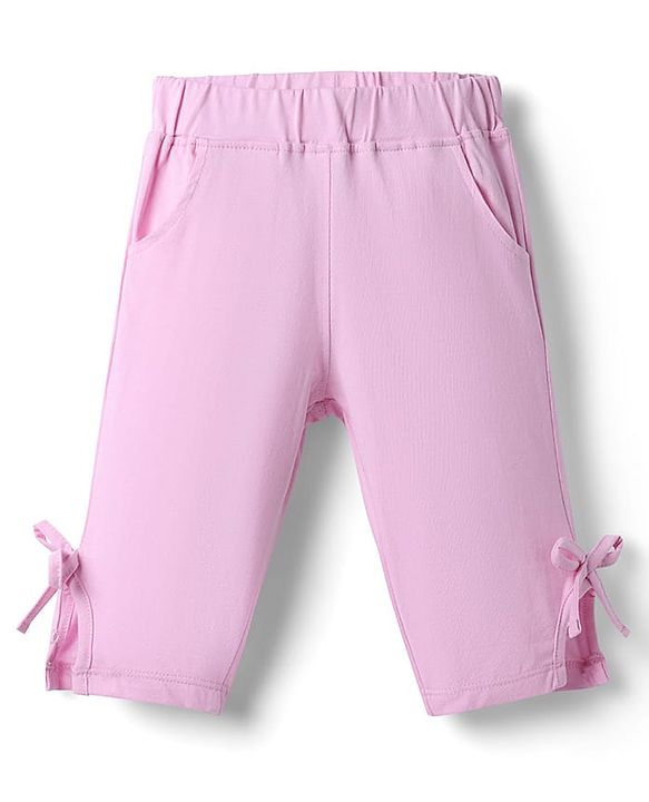 Babyhug Disney Single Jersey Knit Half Sleeves Minnie Mouse Printed T-Shirt & Capri Night Suit - Light Pink
