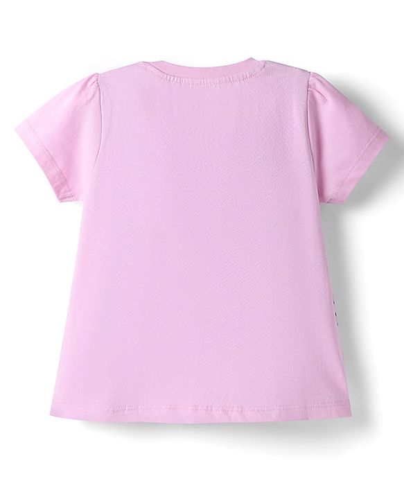 Babyhug Disney Single Jersey Knit Half Sleeves Minnie Mouse Printed T-Shirt & Capri Night Suit - Light Pink