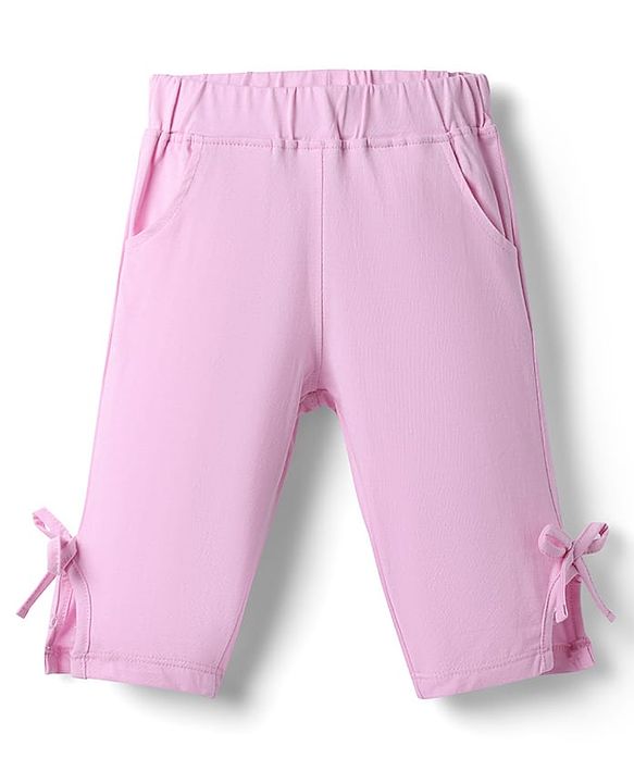 Babyhug Disney Single Jersey Knit Half Sleeves Minnie Mouse Printed T-Shirt & Capri Night Suit - Light Pink