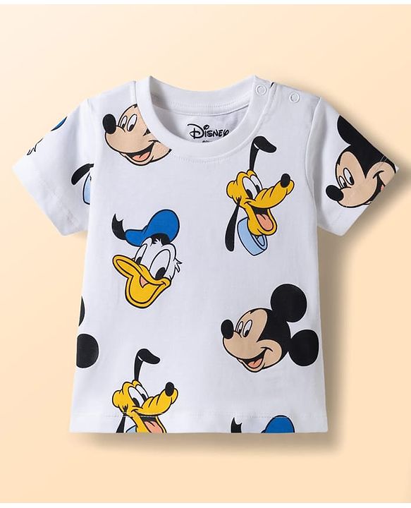 Babyhug Disney Single Jersey Knit Half Sleeves T-Shirt With Mickey Mouse Graphics Pack of 2 - Multicolor