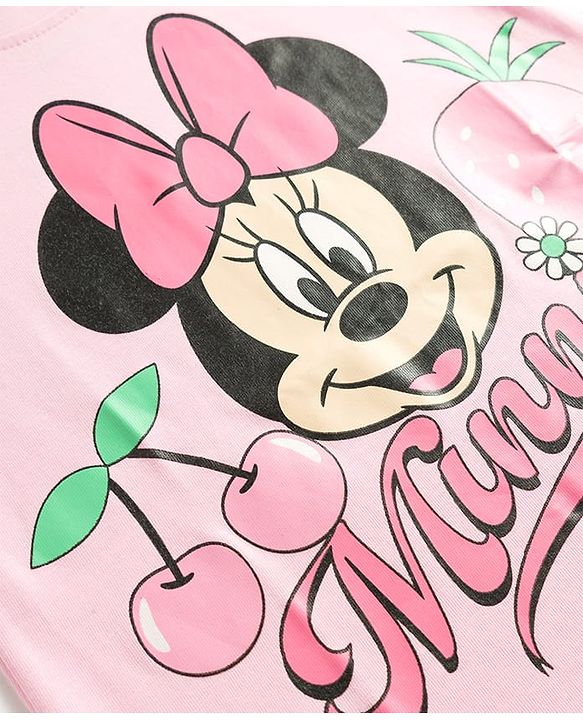 Babyhug Disney Cotton Knit T-Shirts Half Sleeve with Minnie and Friends Graphic Multi Color 3-6 Months Pack of 2