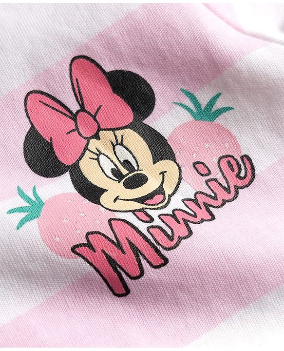 Babyhug Disney Cotton Knit T-Shirts with Minnie and Friends Graphic Half Sleeves Round Neck Multi Color 3-6 Months Pack of 2
