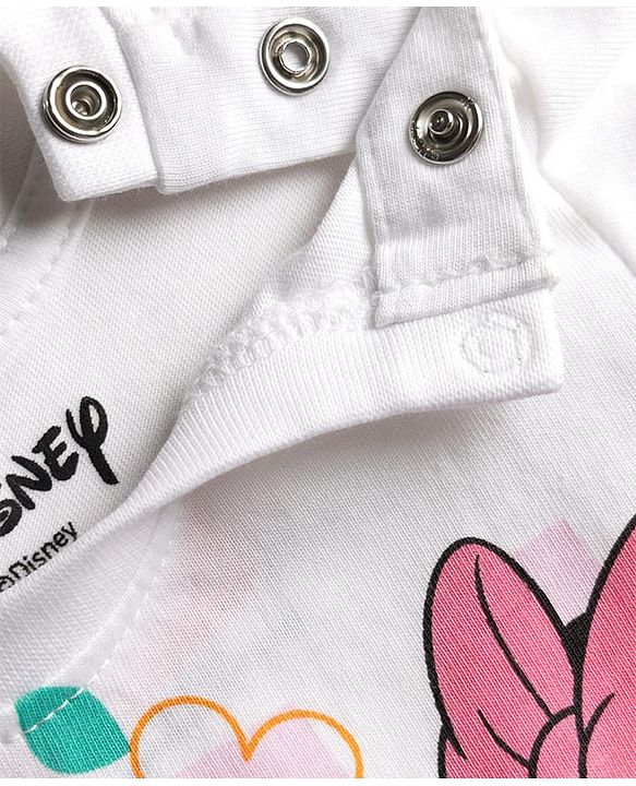 Babyhug Disney Cotton Knit T-Shirts with Minnie and Friends Graphic Half Sleeves Round Neck Multi Color 3-6 Months Pack of 2