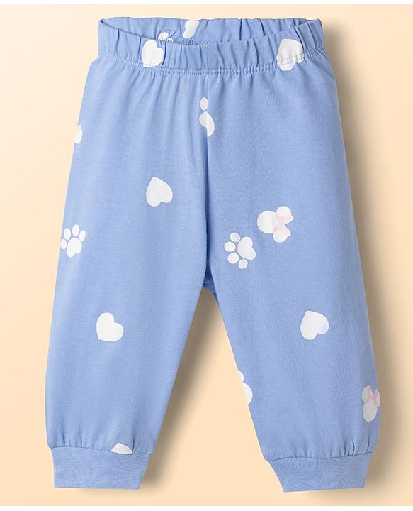 Babyhug Disney Single Jersey Knit Full Sleeves T-Shirt & Pyjama Night Suit With Minnie Mouse Graphic - White