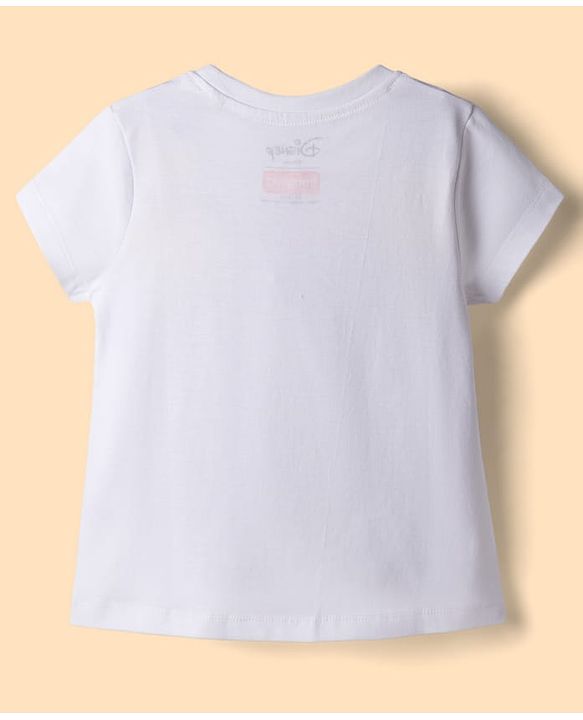 Babyhug Disney Single Jersey Knit Full Sleeves T-Shirt & Pyjama Night Suit With Minnie Mouse Graphic - White