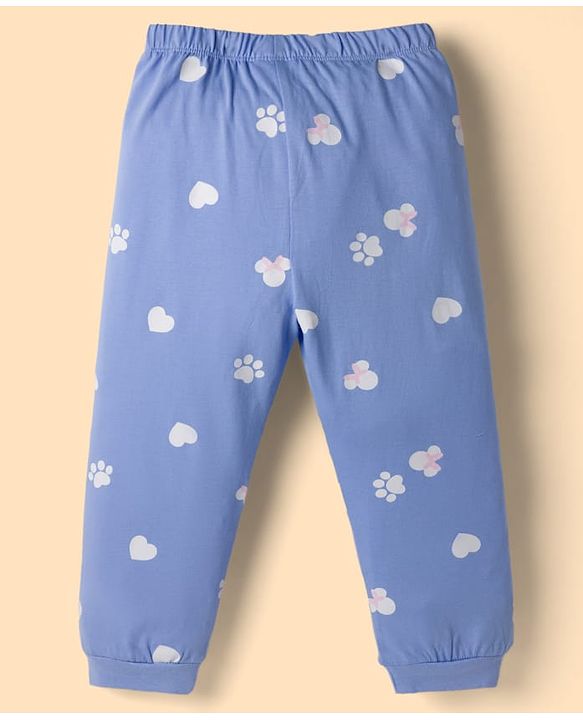 Babyhug Disney Single Jersey Knit Full Sleeves T-Shirt & Pyjama Night Suit With Minnie Mouse Graphic - White