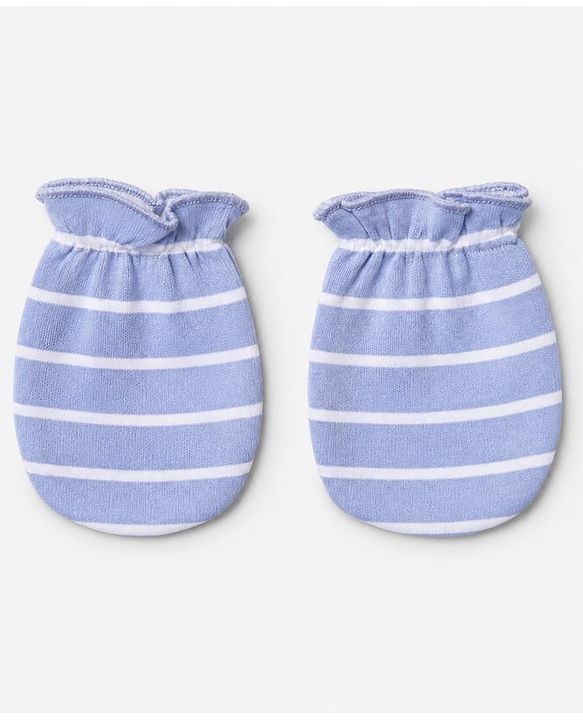 Babyhug 100% Cotton Interlock Knit Full Sleeves Teddy Bear Printed Onesies with Leggings & Cap Mittens and Booties - White