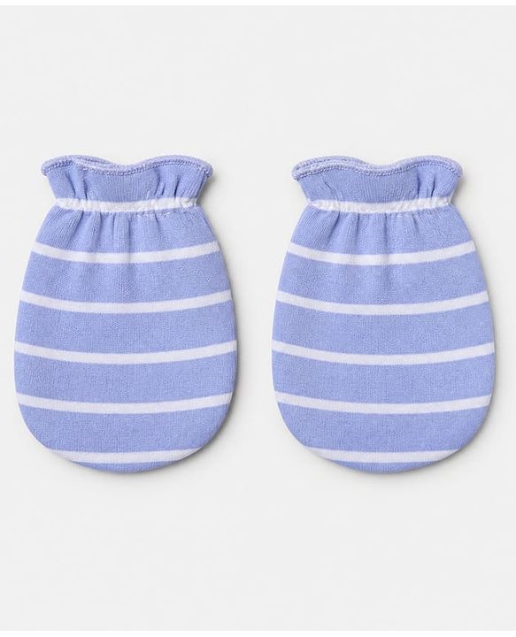 Babyhug 100% Cotton Interlock Knit Full Sleeves Teddy Bear Printed Onesies with Leggings & Cap Mittens and Booties - White