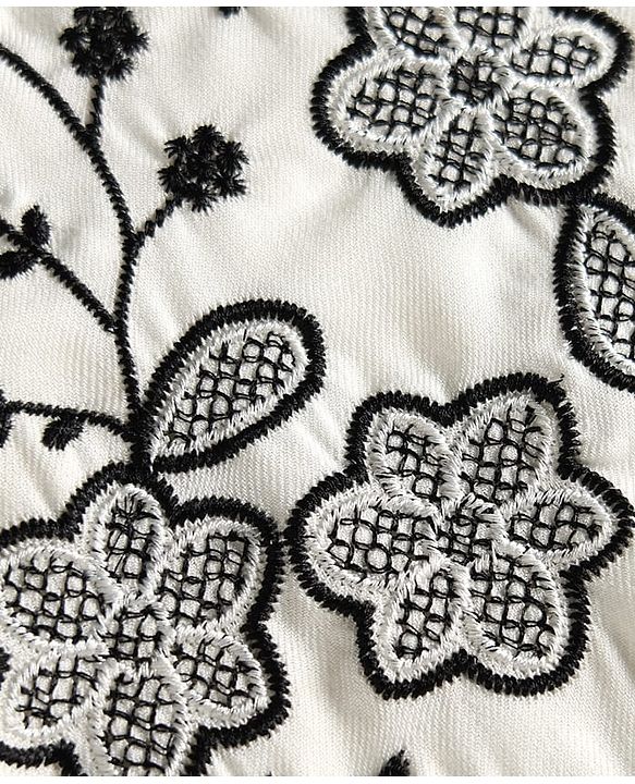 Pine Kids Cotton Woven Frock Style Tops Embroidered Half Sleeves White 4-5 Years