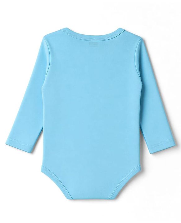Babyhug 100% Cotton Interlock Knit Full Sleeves Striped Onesies With Teddy Bear Print & Applique Pack of 3 - White, Light Blue& Yellow