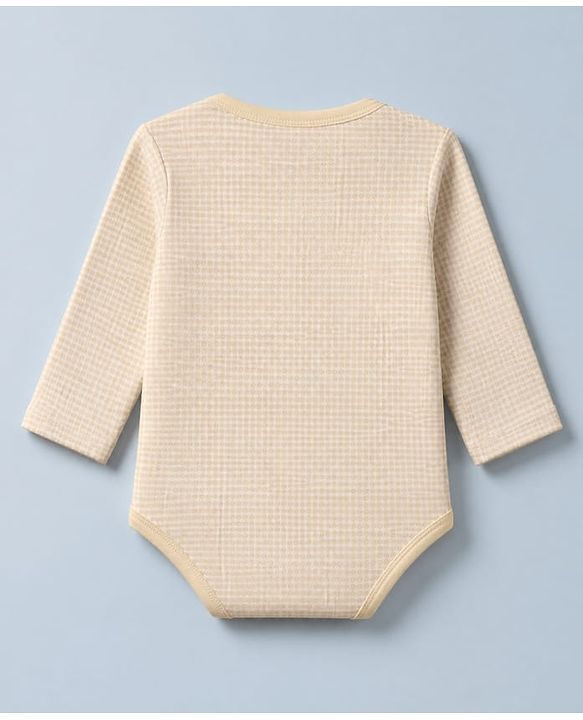 Babyhug 100% Cotton Interlock Knit Onesies With Full Sleeves and Truck Print Pack of 3 - Beige