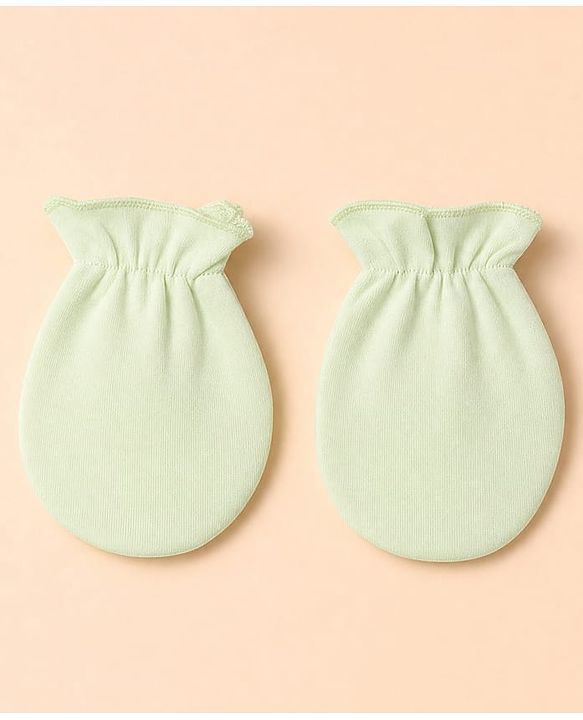 Babyhug 100% Cotton Interlock Knit Full Sleeves Fox Printed Onesies with Leggings & Cap Mittens and Booties - Light Green