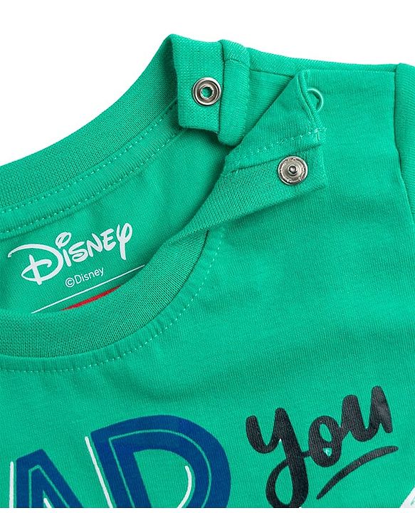 Babyhug Disney Cotton Knit T-Shirt Half Sleeve Round Neck Graphic Print Green 6-9 Months