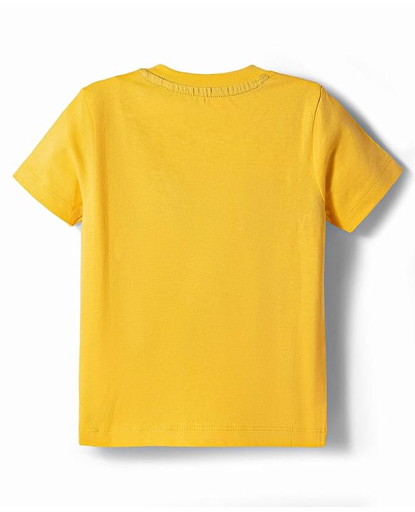 Babyhug Cotton Knit Half Sleeves T-Shirt & Pyjama Night Suit With Dino Print - Yellow