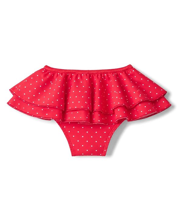 Babyhug Water Repellant Raglan Full Sleeves Two Piece Swimsuit with Stripes & Cherry Print - Red